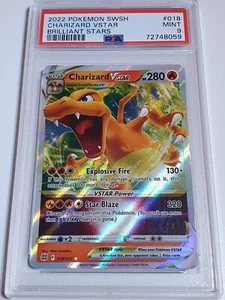 2022 Pokemon Charizard VSTAR 018/172 Full Art Brilliant Stars - PSA 9 - Picture 1 of 2