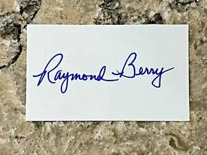 Raymond Berry signed Baltimore Colts HOF NFL Index Card JSA - Picture 1 of 2