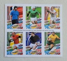 Topps Rugby Attax Trading Card Promotional Sheet 