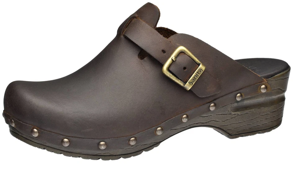 Sanita Original Sanila Damen Clogs | Hausschuhe | Gartenschuhe | Geöltes Leder -