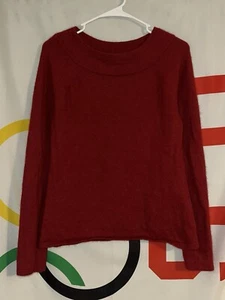 Sarah Spencer Sweater Womens Medium Red Boat Neck Angora Wool Pullover - Picture 1 of 7