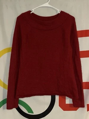 Suéter Sarah Spencer Mujer Mediano Rojo Cuello Barco Lana Angora Pullover Foto 1 de 4