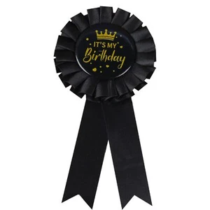 Happy Birthday Badge Pin Its My Birthday Pin Ribbon Satin Fabric Birthday Brooch - Picture 1 of 7