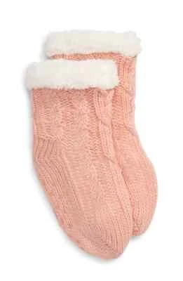 NUEVO CON ETIQUETAS Tucker + Tate Acogedor Cable Tejido Zapatilla Calcetines Rosa Niñas S/M Zapato 4.5-8.5 $25 Foto 1 de 2