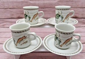 Coquillage Ljungberg Cups Mugs & Saucers Collection New Orleans Seafood Set of 4 - Picture 1 of 15