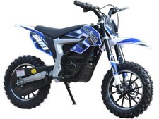 MotoTec 36v Electric Dirt Bike 500w Lithium Blue Longer Ride Light Chain Drive