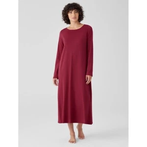 Eileen Fisher red Organic Cotton Interlock Sleep DressSize zl - Picture 1 of 9