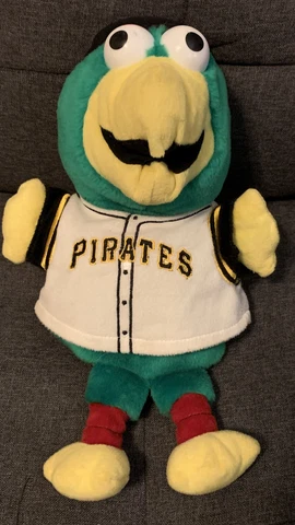 Official Pittsburgh PIRATES PARROT MLB Baseball Mascot Plush Puppet 13” Rare Cover