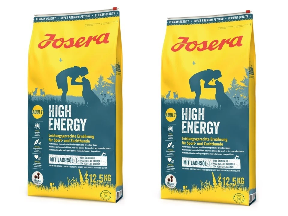 12 5kg JOSERA High Energy Lachsöl energiereiche Ernährung Denties Ente & Dose