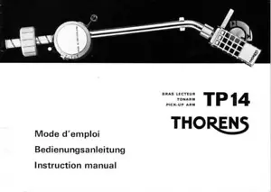 Manual de instrucciones-Operating Instructions para Thorens TP 14 - Imagen 1 de 1