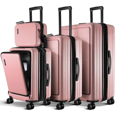 Juegos de equipaje rígido con ruedas giratorias 4 piezas, maletas grandes expandibles... Foto 1 de 4
