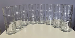 Vintage Libbey Bamboo Bash Tiki Clear Tumbler Glasses Set Of 8 - 6 3/4”H - Picture 1 of 23