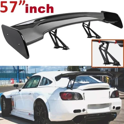 57" Rear Spoiler Wing For Honda S2000 JDM GT Truck GT-Style Glossy Black Foto 1 de 4