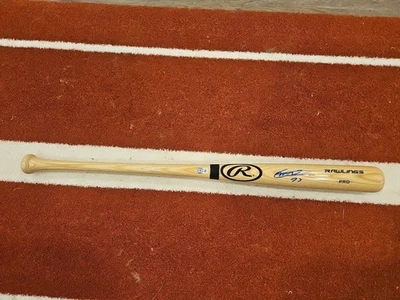 Bate profesional Rawlings firmado por Vlad Guerrero Jr Toronto Blue Jays certificado BAS Foto 1 de 4