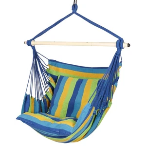 Hammock Chair Hanging Rope Swing - Max 500 Lbs - 2 Cushions Included - Steel ... - Picture 1 of 8