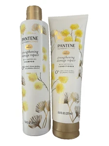 New 2-Pack Pantene Shampoo/Conditioner -Nutrient Blends Castor Oil -Damaged Hair - Picture 1 of 5