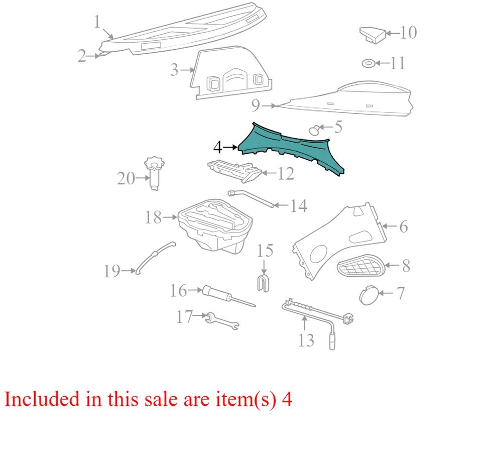 2001-2005 Volkswagen Beetle Rear Body Panel Trim Panel Used 1C0863459FB41 OEM — 第 1/4 张图片