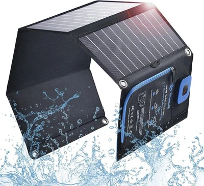 Solar Panels Charger with Digital Ammeter BigBlue 28W SunPower Camping Solar Pa - image 1 of 4