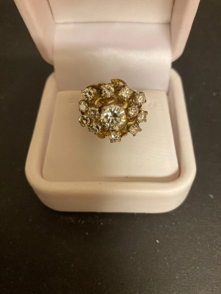 preowned custom diamond ring yellow gold - Image 1 of 1