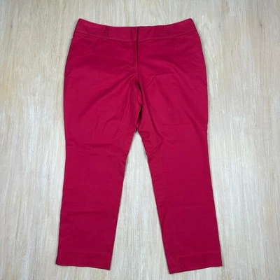 NUEVO CON ETIQUETAS WHBM Rouge Rojo Suave Elastizado Delgado Tobillo Pantalones Ropa de Trabajo Pantalones de Oficina 14 Foto 1 de 4