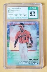 2021 Bowman's Best Refractor Marco Luciano #20 CSG 9.5 Gem Mint Two Sub 10s - Picture 1 of 4