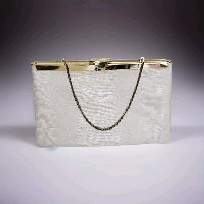 Cartera clutch de cuero vintage Etra años 60 sobre lagarto mediados de siglo moderna Foto 1 de 4