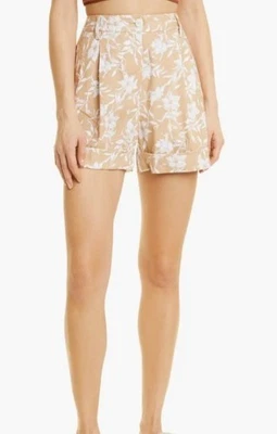 Pantalones Cortos Rag & Bone Ivy Estampado Floral Lino Cremallera Mosca Talla 10 Foto 1 de 4