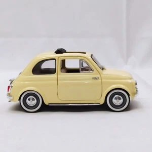 Modellino Solido Fiat 500 tetto apribile scala 1/18 colore giallo senza scatola - Picture 1 of 8