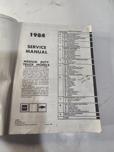 1984 GMC Chevy Service Manual Medium Truck Models - Picture 1 of 4