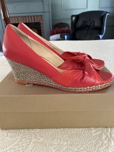 Cole Haan Women's Orange Espadrille High Wedge Shoe, Size 9, very stylish - Picture 1 of 8