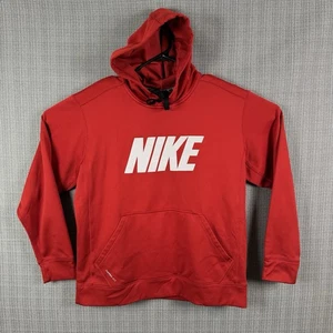 Nike Hoodie Men's Size Large Red Pullover Therma Fit Sweatshirt Fleece 445121 - Picture 1 of 20