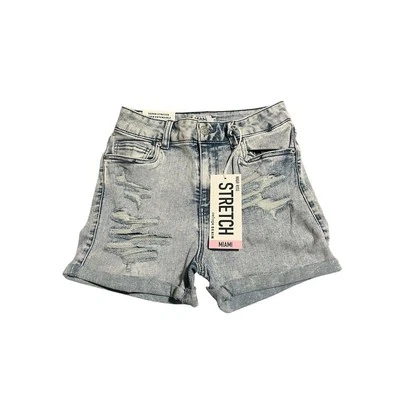Refuge Cut-Off Shorts Women's Size 5 High Rise Denim Blue Casual Stretch NEW - Image 1 of 4