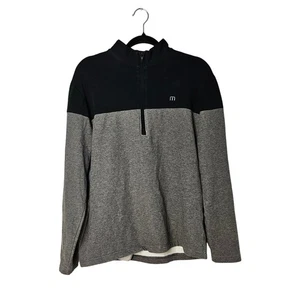 Travis Mathew Charcoal Quarter Zip Golf Pullover Mens Medium - Picture 1 of 6
