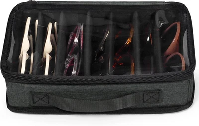 Sunglasses Organizer Case for Multiple Pairs, 7-12 Slots Small Darkgrey - Image 1 of 4