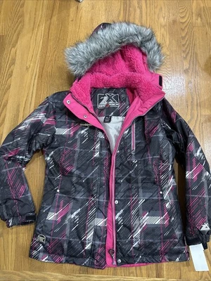 Новый девочек Zero Xposur с капюшоном зимние лыж пальто куртка розовый черный серый размер 14/16 новый с Ярлыками - Изображение 1 из 4