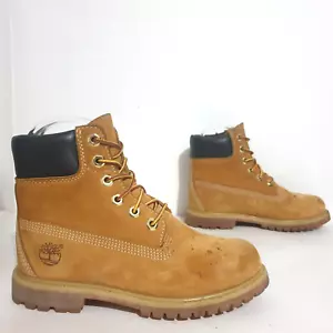 Timberland Boots Sz US6 W UK4 EU37 Brown Wheat Leather 6" Lace Up Comfort Womens - Picture 1 of 15