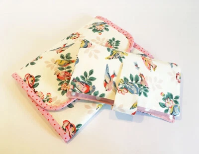 HANDMADE BY SEW SCANDILICIOUS LTD Handmade Cath Kidston Bird baby travel changing mat, nappy wipe pouch, Oilcloth