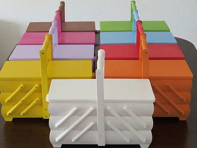 Nähkästchen Nähkasten Nähkorb Nähkiste handbemalt Schmuckkästchen Holz groß NEU - Bild 1 von 2