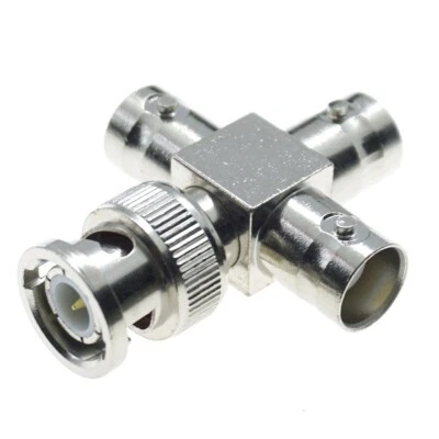 2Pcs BNC Male to 3 Female Connector T Triple 1 TO 3 RF  Adapter 4 way Splitter - Image 1 of 4