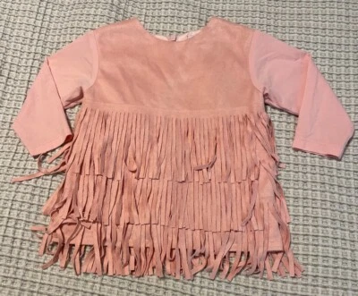 Camisa CachCach Rosa con Flecos Niñas Talla 12 Meses Foto 1 de 2