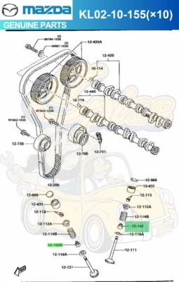 Mazda Engine Intake & Exhaust Valve Seal KL02-10-155(×10)for MIATA NA NB - Image 1 of 4
