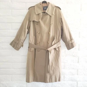 Burberrys VTG London Beige Nova Check Trench Coat Mens 42R Wool Lining - Picture 1 of 16
