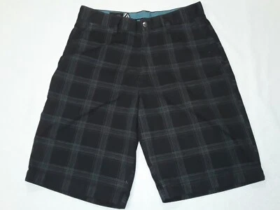 Volcom Corpo Class Black and White Plaid Check Striped Shorts Men's Size 29 - Image 1 of 4