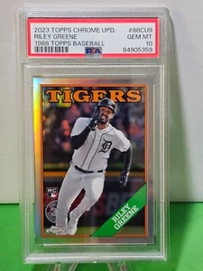 2023 Topps Chrome Update 1988 Topps Baseball Riley Greene #88CU-9 RC PSA 10 - Picture 1 of 2