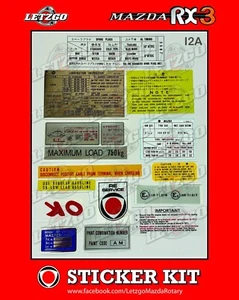 Mazda RX3 Sticker Kit 12a Rotary Vinyl Decal Car Stickers Savanna Letzgo - Picture 1 of 1