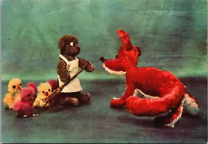 Stuffed Animals Ducks Fox And Dog Vintage Postcard BP24 - Picture 1 of 2