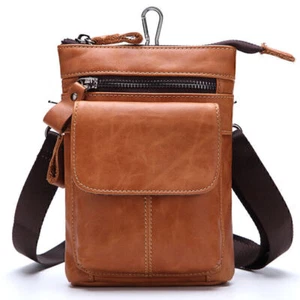 Herren Schulter Umhängetasche Gürteltasche Echtleder Bauchtasche Hüfttasche Bag - Bild 1 von 8