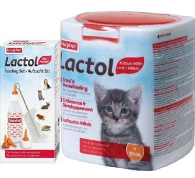 LACTOL MILK - (Feeding Set, 250g, 500g) - Beaphar Cat Kitten Supplement bp Feed