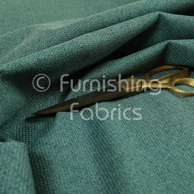 Tela de decoración de cortina de tapicería tejida con textura de terciopelo suave en verde azulado Foto 1 de 4