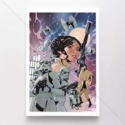 Princesa Leia Star Wars Póster Lienzo Película Cómic Arte Impresión #81 Foto 1 de 4